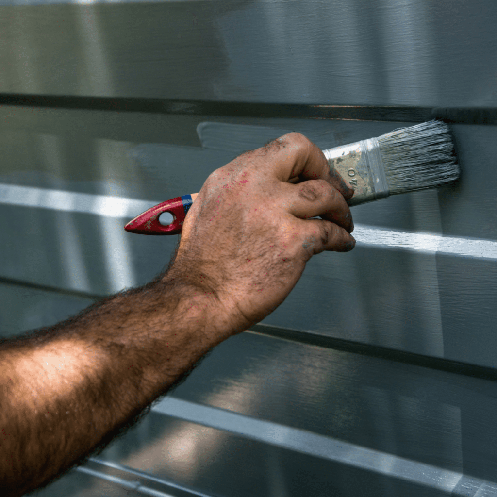 hand painting aluminum siding