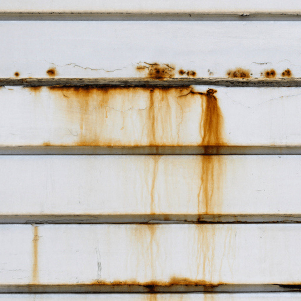 rust stains on siding